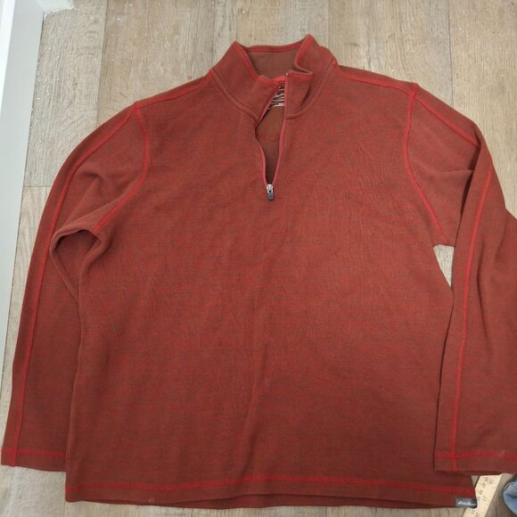 Eddie Bauer Other - Eddie Bauer Quarter Zip Pullover Soft Textured Rust Red Size XL Mens Sweater